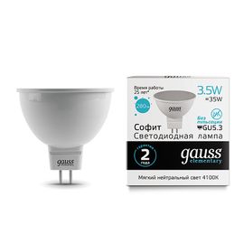 Лампа Gauss led MR16 3,5W GU5,3 4100K LD13524, фото 