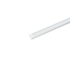 Профиль алюминиевый "накладной", белый, CAB262 с матовым экраном, 2 заглушками, 4 крепеж в комплекте, фото 