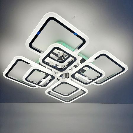 Светодиодная люстра 1375/4+4 CHR 176W+12W RGB, фото , изображение 5