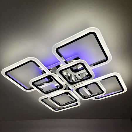 Светодиодная люстра 1375/4+4 CHR 176W+12W RGB, фото , изображение 2