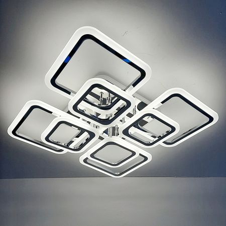 Светодиодная люстра 1375/4+4 CHR 176W+12W RGB, фото 