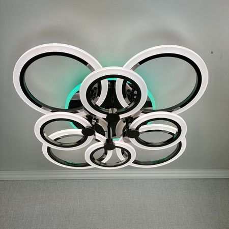 Светодиодная люстра 8076/4+4 PBK 144W+11W, фото , изображение 3