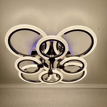 Светодиодная люстра 8076/4+4 PBK 144W+11W, фото 
