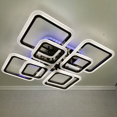 Светодиодная люстра 8075/4+4 PBK 176W+12W, фото , изображение 7