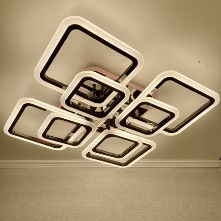 Светодиодная люстра 8075/4+4 PBK 176W+12W, фото 