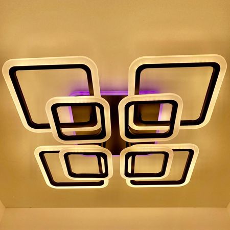 Светодиодная люстра LI 8822/4+4B BK 176W+10W RGB, фото , изображение 2