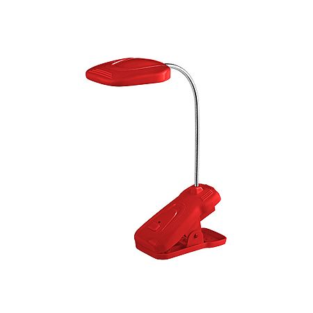 Настольная лампа ЭРА NLED-420-1,5W-R 220V/аккум.(5 ч), 2 реж. яркости, прищепка, красный 636602, фото 