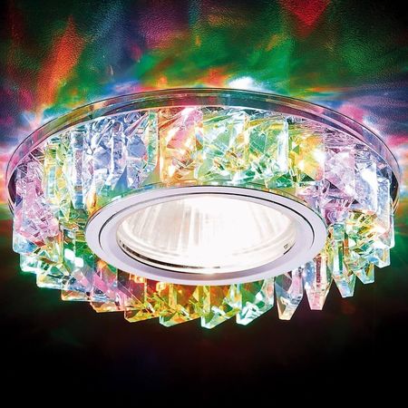 Встр. свет-к S255 M/M мульти/прозрачный хрусталь /MR16+3W (LED MULTI) амбрелла, фото 