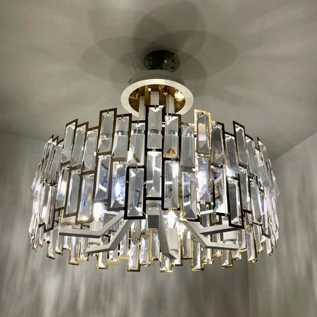 Подвесная люстра с хрусталем TR 5051 GD/WH, фото 