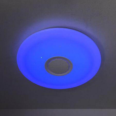Управляемый светодиодный светильник Ambrella RGB FF200 WH/CH белый/хром 48W D395*80 Музыка+Подсветка, фото , изображение 10