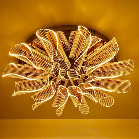 Светодиодная люстра ESTARES LUMIERA 90W CR/GD/CLEAR, фото , изображение 6