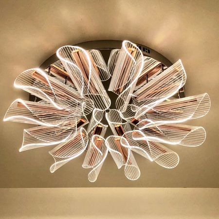 Светодиодная люстра ESTARES LUMIERA 90W CR/GD/CLEAR, фото 