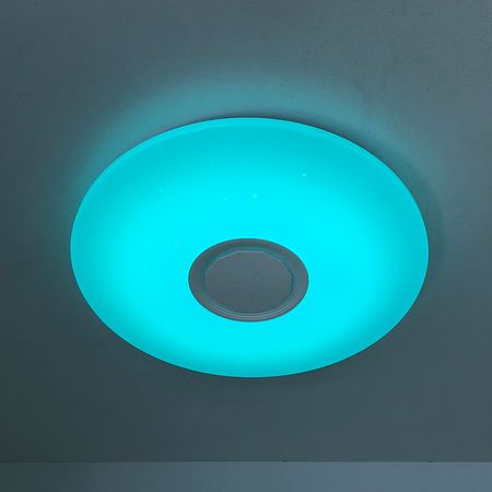 Управляемый светодиодный светильник Ambrella RGB FF201 WH/CH белый/хром 72W D495*85 Музыка+Подсветка, фото , изображение 15
