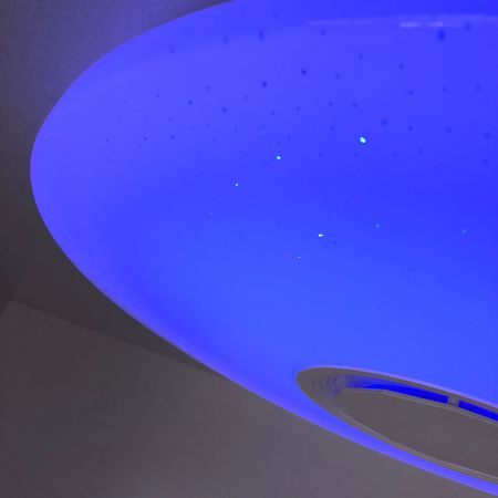 Управляемый светодиодный светильник Ambrella RGB FF201 WH/CH белый/хром 72W D495*85 Музыка+Подсветка, фото , изображение 9
