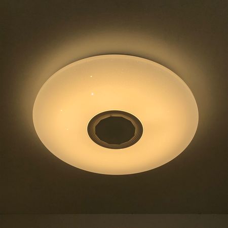 Управляемый светодиодный светильник Ambrella RGB FF201 WH/CH белый/хром 72W D495*85 Музыка+Подсветка, фото , изображение 4