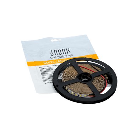 Светодиодная лента 12 Вт/м (120 диодов на метр) SMD 2835 (IP20) холодный белый 12В/SWG, фото 