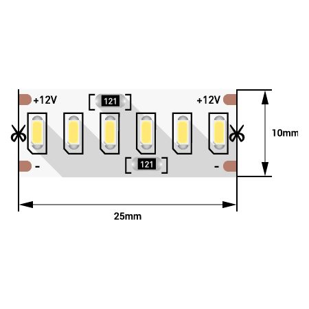 Светодиодная лента 24 Вт/м 12В SMD3014 Открытая (IP33) Цвет Нейтральный Белый/SWG, фото , изображение 2