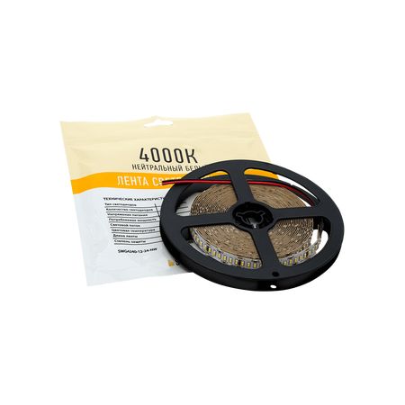Светодиодная лента 24 Вт/м 12В SMD3014 Открытая (IP33) Цвет Нейтральный Белый/SWG, фото , изображение 4