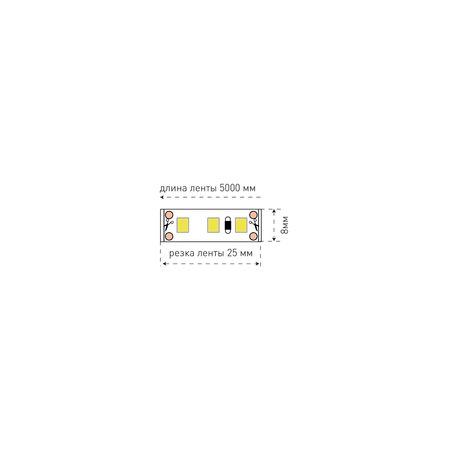 Светодиодная лента 9.6 Вт/м (120 диодов на метр) SMD 3528 (IP33) холодный белый 12В/SWG, фото , изображение 5