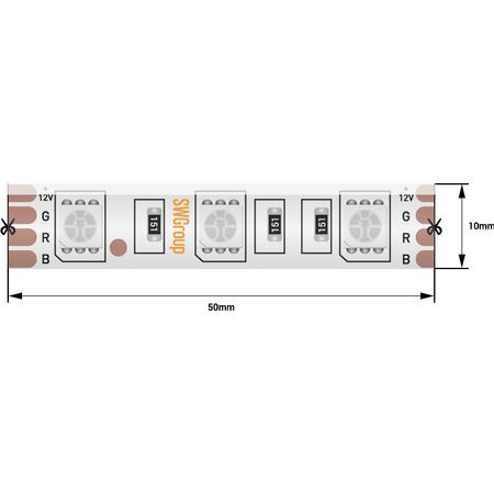 Светодиодная лента 14,4 Вт/м 12В SMD5050 Закрытая (IP65) Цвет RGB/SWG, фото , изображение 6