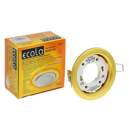 Встр. свет-к Ecola GX53 H4 Downlight without reflector_gold () 38х106, фото 