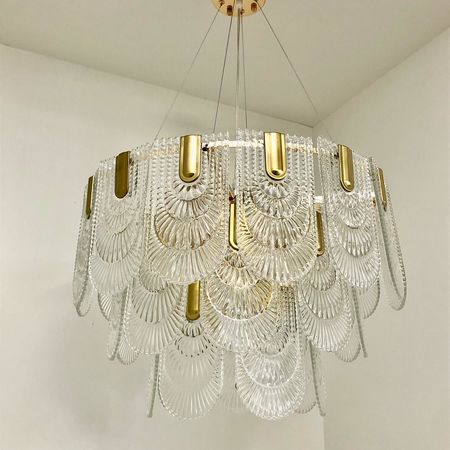 Подвесная люстра с хрусталем Ambrella TR5388/12 GD/FR E27*12 D600*400, фото , изображение 2