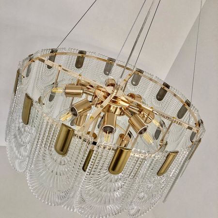Подвесная люстра с хрусталем Ambrella TR5388/12 GD/FR E27*12 D600*400, фото , изображение 8
