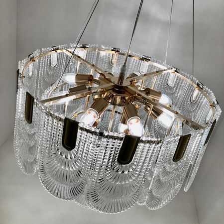 Подвесная люстра с хрусталем Ambrella TR5388/12 GD/FR E27*12 D600*400, фото , изображение 9