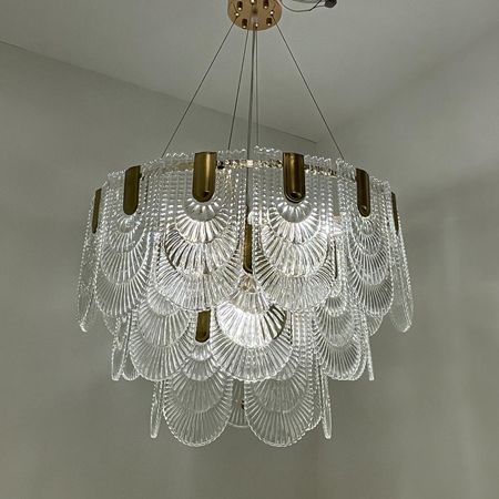 Подвесная люстра с хрусталем Ambrella TR5388/12 GD/FR E27*12 D600*400, фото 