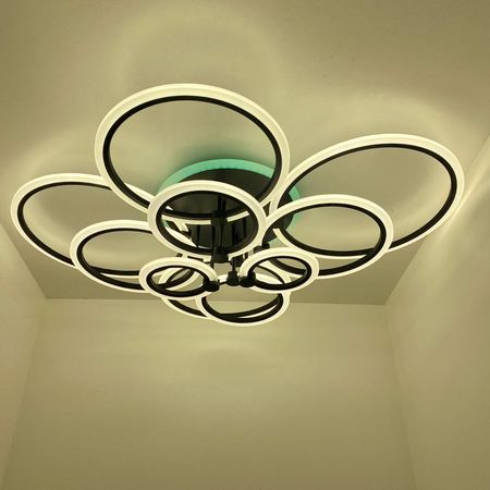 Светодиодная люстра 3109/10 BK RGB, фото , изображение 9