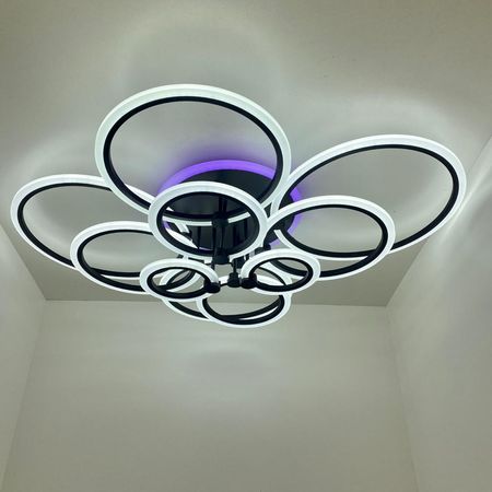 Светодиодная люстра 3109/10 BK RGB, фото , изображение 11