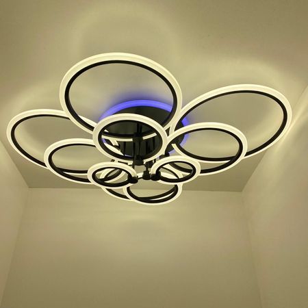 Светодиодная люстра 3109/10 BK RGB, фото , изображение 7