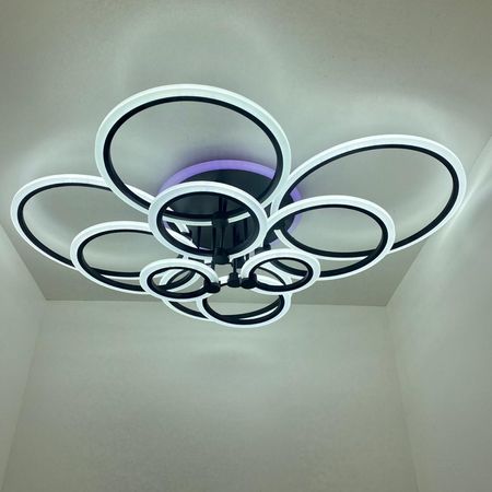 Светодиодная люстра 3109/10 BK RGB, фото , изображение 6