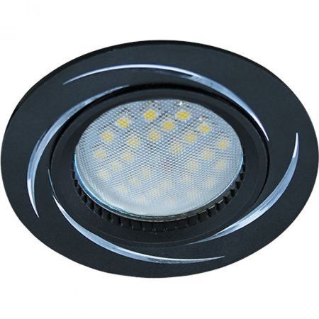 Встр. свет-к Ecola MR16 DL3181 GU5.3 литой (cкрытый крепеж лампы) Черный/Алюм Вихрь 23х78, фото 