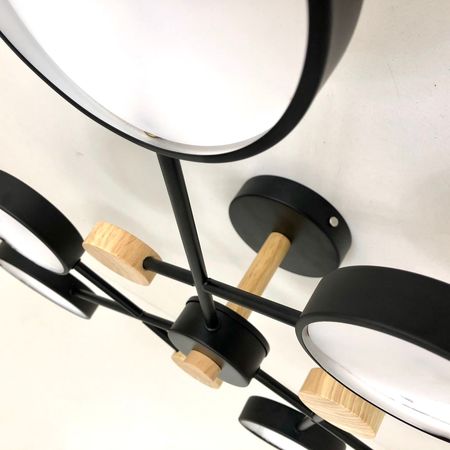 Люстра XI3221/6 BK+WOOD, фото , изображение 4