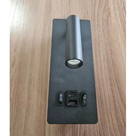 Светильник св/д NOTA P1565-30 USB-BL 15W 6500K BK IN HOME, фото 