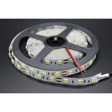 Светодиодная лента 14.4 Вт/м SMD5050 (60 диод/м) Открытая (IP20) Цвет Холодный белый LR, фото 