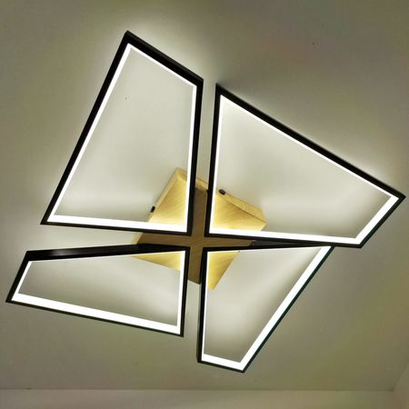 Светильник светодиодный ESTARES ORLANDO 120W BK/WOOD/WHITE, фото 