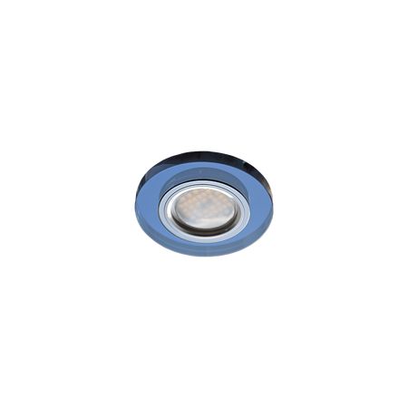 Встр. свет-к Ecola MR16 DL1650 GU5.3 Glass Стекло Круг Голубой/Хром 25x95 FL1650EFF, фото 